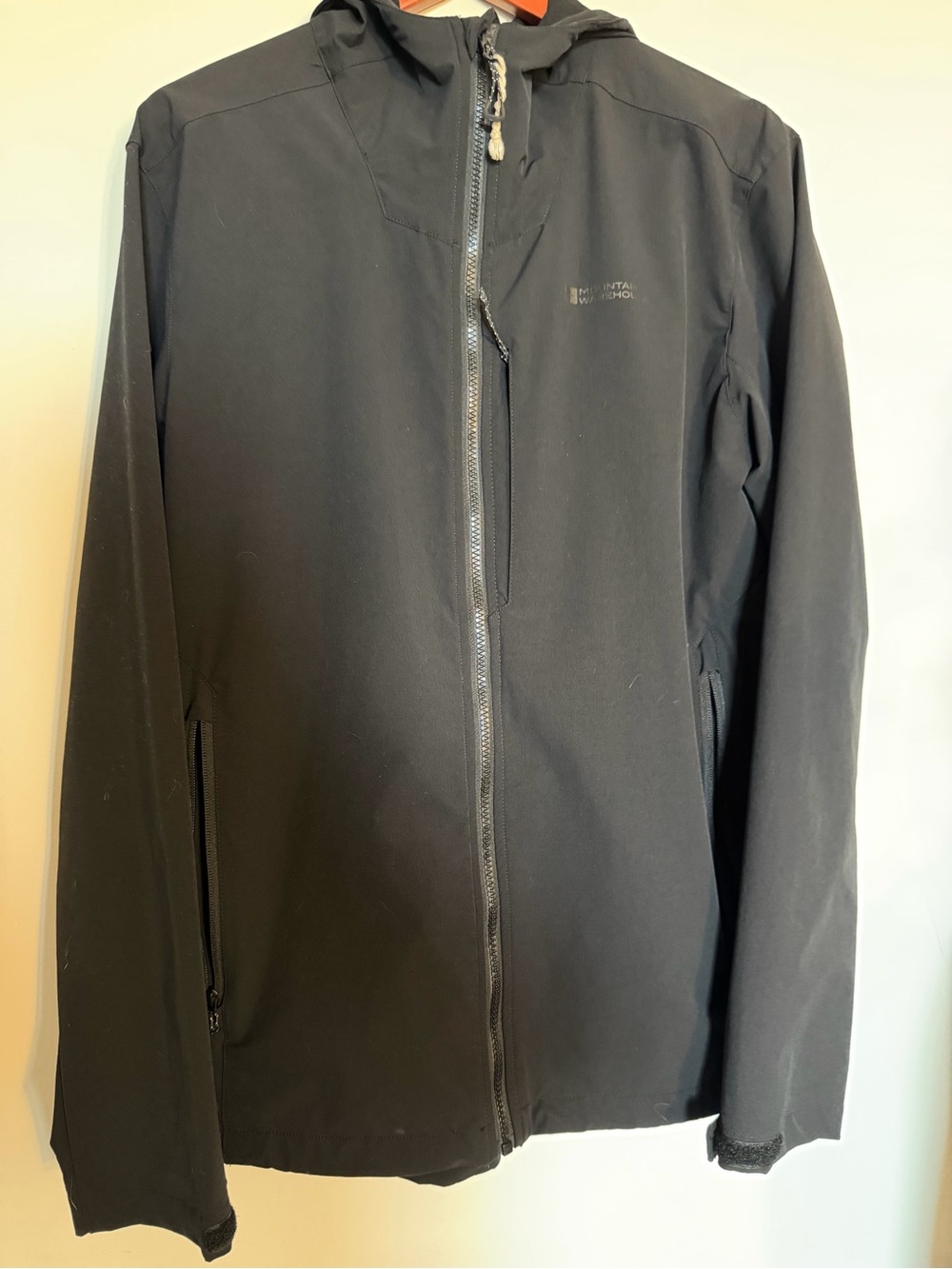 Men's Black Hooded Windbreaker Jacket - Softshell